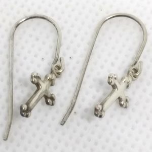 🎉HP🎉 925 Sterling Silver Dangle Cross Earrings Vintage 1990s